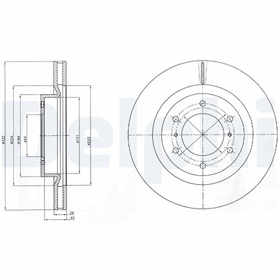 Delphi Bremsscheibe [Hersteller-Nr. BG4228] für Mitsubishi von Delphi