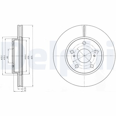 Delphi Bremsscheibe [Hersteller-Nr. BG4232] für Toyota von Delphi