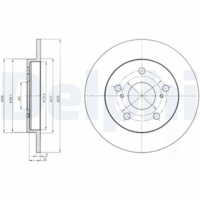 Delphi Bremsscheibe [Hersteller-Nr. BG4233] für Toyota von Delphi