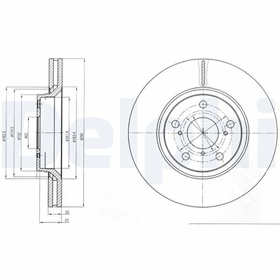 Delphi Bremsscheibe [Hersteller-Nr. BG4236C] für Toyota von Delphi