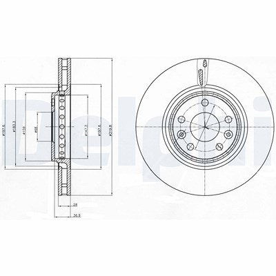 Delphi Bremsscheibe [Hersteller-Nr. BG4266] für Renault von Delphi