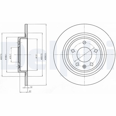 Delphi Bremsscheibe [Hersteller-Nr. BG4279] für Chevrolet, Opel, Vauxhall von Delphi