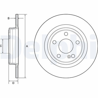 Delphi Bremsscheibe [Hersteller-Nr. BG4558C] für Infiniti, Mercedes-Benz von Delphi