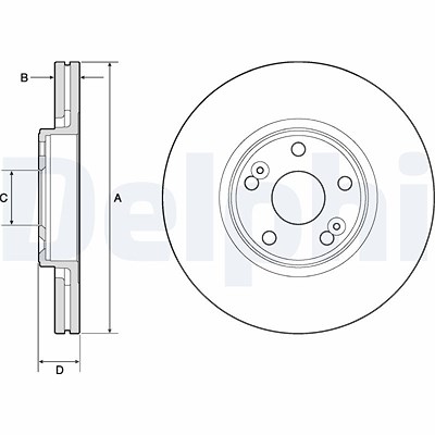 Delphi Bremsscheibe [Hersteller-Nr. BG4746C] für Renault von Delphi