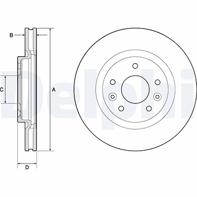 Delphi Bremsscheibe [Hersteller-Nr. BG4770C] für Nissan, Renault von Delphi