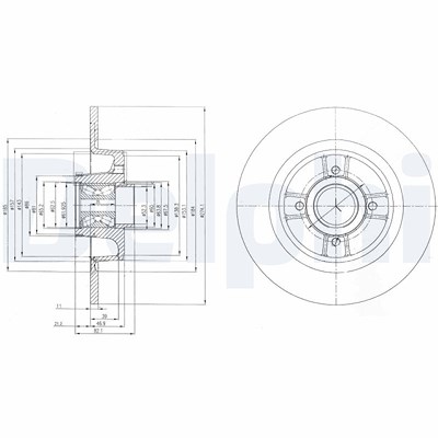 Delphi Bremsscheibe [Hersteller-Nr. BG9029RS] für Renault von Delphi