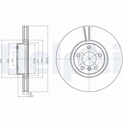 Delphi Bremsscheibe [Hersteller-Nr. BG9063C] für BMW von Delphi