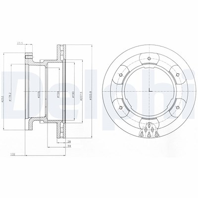 Delphi Bremsscheibe [Hersteller-Nr. BG9069] für Iveco von Delphi