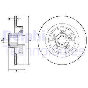 Delphi Bremsscheibe [Hersteller-Nr. BG9133RS] für Renault von Delphi