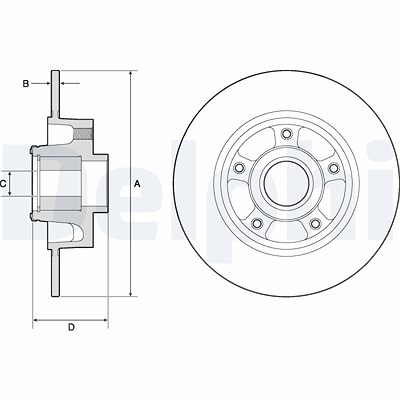 Delphi Bremsscheibe [Hersteller-Nr. BG9137RS] für Renault von Delphi