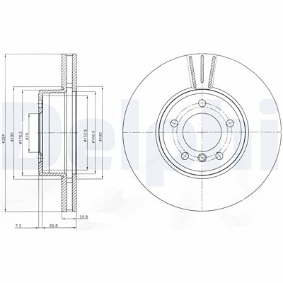 Delphi Bremsscheibe [Hersteller-Nr. BG9871C] für BMW von Delphi