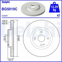 Bremsscheiben DELPHI BG5010C vorne, belüftet, 2 Stück Bremsscheiben DELPHI BG5010C vorne, belüftet, 2 Stück von Delphi