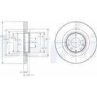Bremsscheibe DELPHI BG9104 vorne, belüftet, 1 Stück von Delphi