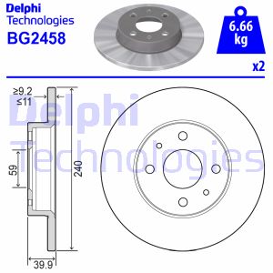 Bremsscheibe Delphi BG2458 Bremsscheibe Delphi BG2458 von Delphi