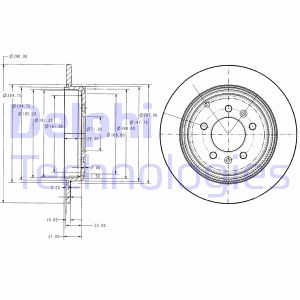 Bremsscheibe Hinterachse Delphi BG2573 von Delphi