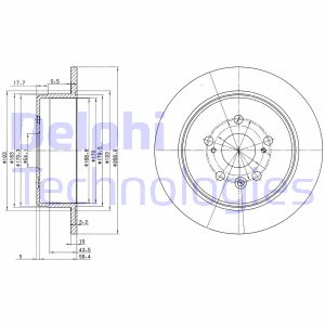 Bremsscheibe Hinterachse Delphi BG2594 von Delphi
