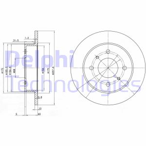 Bremsscheibe Hinterachse Delphi BG2633 von Delphi