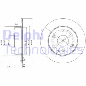 Bremsscheibe Hinterachse Delphi BG2666 von Delphi