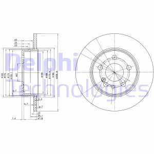 Bremsscheibe Hinterachse Delphi BG2738 von Delphi