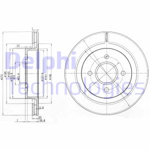 Bremsscheibe Hinterachse Delphi BG2758 von Delphi