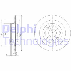 Bremsscheibe Hinterachse Delphi BG2805 von Delphi
