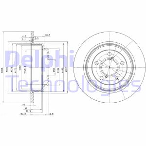 Bremsscheibe Hinterachse Delphi BG2826 von Delphi