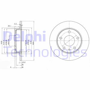 Bremsscheibe Hinterachse Delphi BG2914 von Delphi