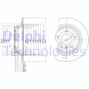 Bremsscheibe Hinterachse Delphi BG3044 von Delphi