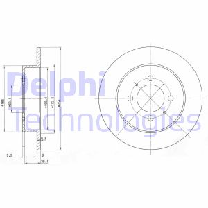 Bremsscheibe Hinterachse Delphi BG3125 von Delphi