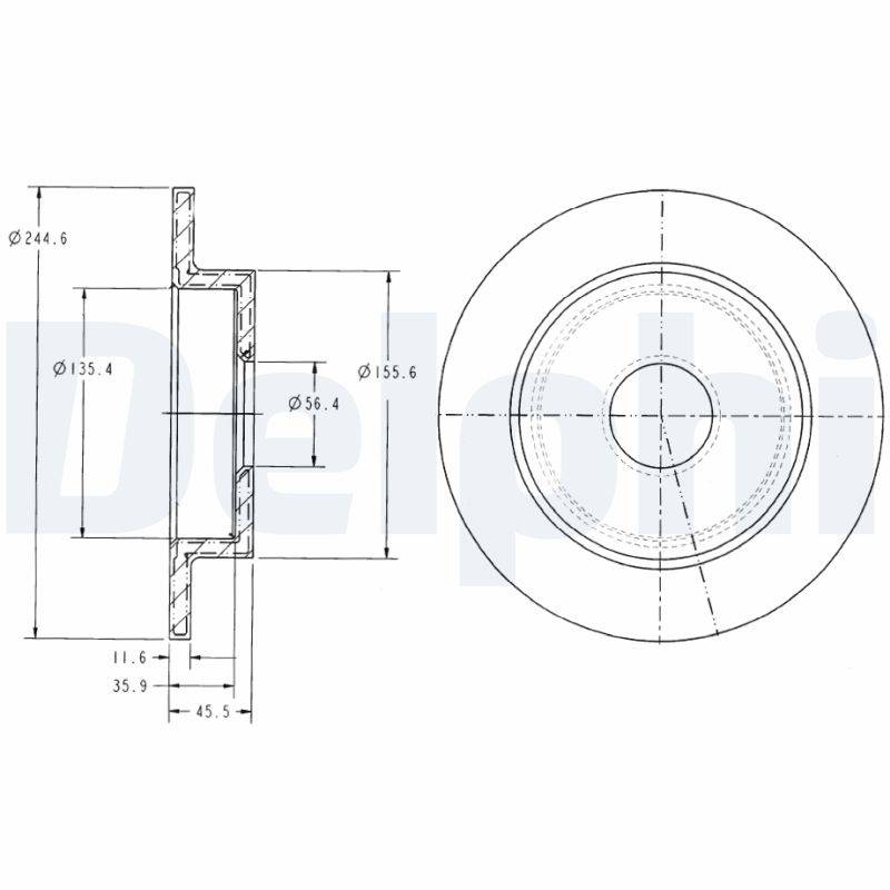 Bremsscheibe Hinterachse Delphi BG3131 von Delphi