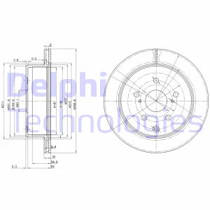 Bremsscheibe Hinterachse Delphi BG3166 von Delphi