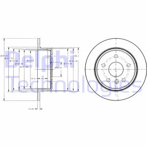 Bremsscheibe Hinterachse Delphi BG3178 von Delphi