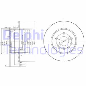 Bremsscheibe Hinterachse Delphi BG3274 von Delphi
