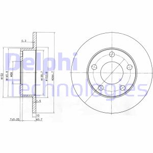 Bremsscheibe Hinterachse Delphi BG3381 von Delphi