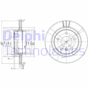 Bremsscheibe Hinterachse Delphi BG3530C Bremsscheibe Hinterachse Delphi BG3530C von Delphi