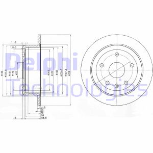 Bremsscheibe Hinterachse Delphi BG3554 Bremsscheibe Hinterachse Delphi BG3554 von Delphi