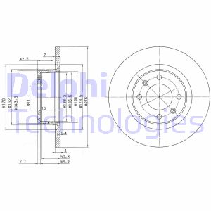 Bremsscheibe Hinterachse Delphi BG3621 von Delphi