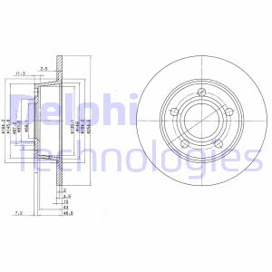 Bremsscheibe Hinterachse Delphi BG3672 von Delphi