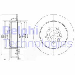 Bremsscheibe Hinterachse Delphi BG3691 von Delphi