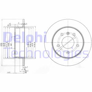 Bremsscheibe Hinterachse Delphi BG3710 Bremsscheibe Hinterachse Delphi BG3710 von Delphi