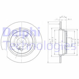 Bremsscheibe Hinterachse Delphi BG3725 von Delphi