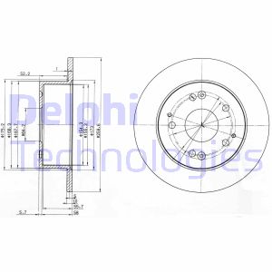 Bremsscheibe Hinterachse Delphi BG3745 von Delphi