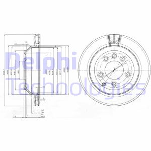 Bremsscheibe Hinterachse Delphi BG3775C von Delphi