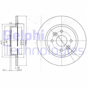 Bremsscheibe Hinterachse Delphi BG3804 von Delphi