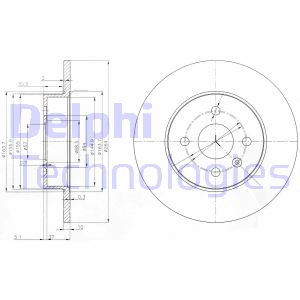 Bremsscheibe Hinterachse Delphi BG3885C von Delphi