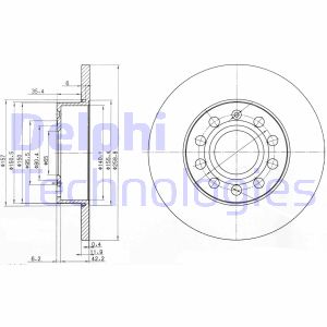 Bremsscheibe Hinterachse Delphi BG3890C von Delphi
