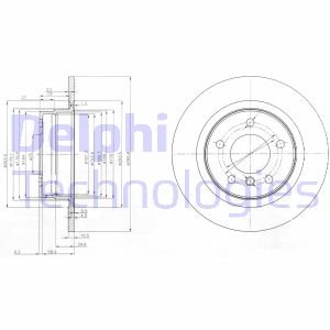 Bremsscheibe Hinterachse Delphi BG3960 von Delphi