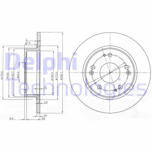 Bremsscheibe Hinterachse Delphi BG3964 von Delphi