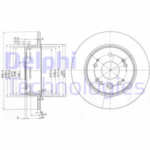 Bremsscheibe Hinterachse Delphi BG3979 von Delphi