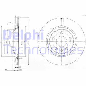 Bremsscheibe Hinterachse Delphi BG3997 von Delphi